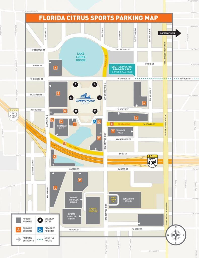 mappa della camping World parcheggio dello stadio
