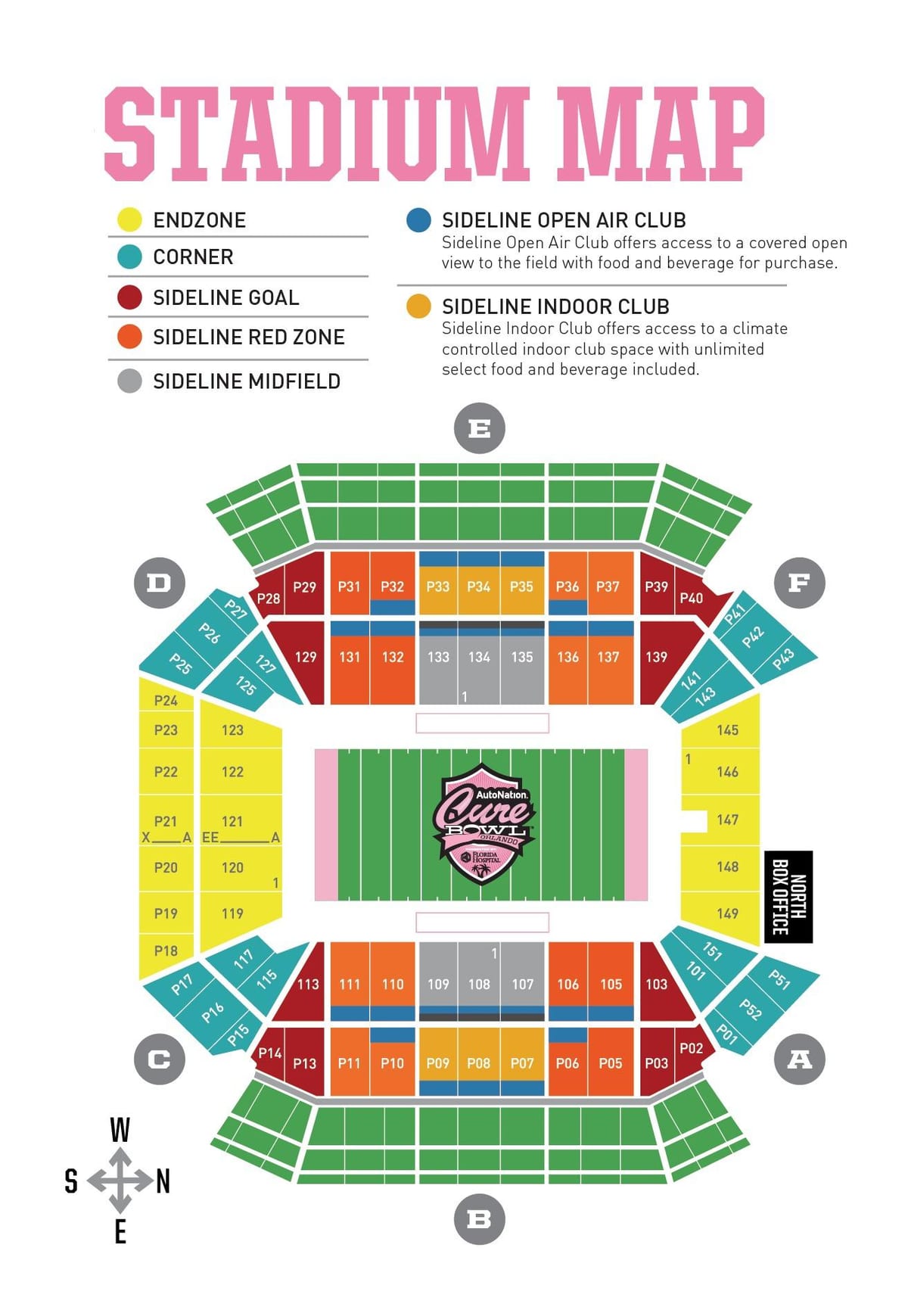 camping World stadium mappa dei posti a sedere