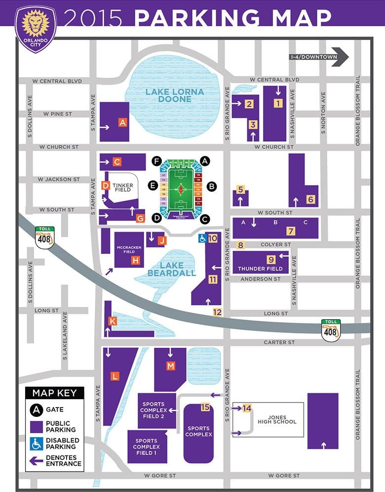 Citrus Bowl parcheggio mappa