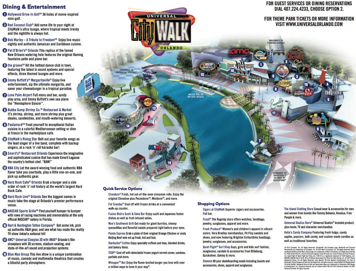 Universal citywalk mappa