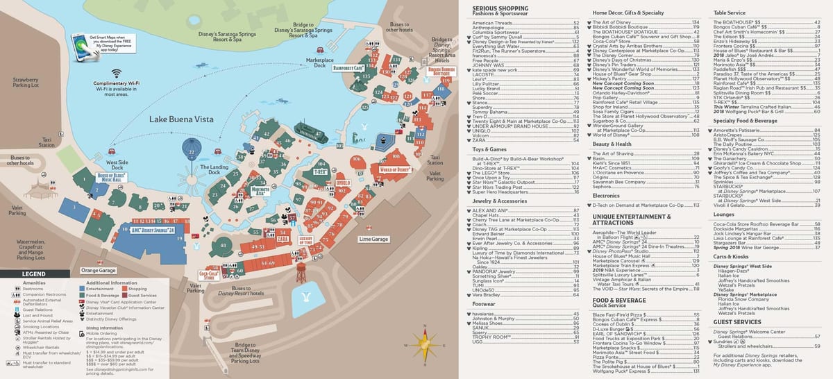 mappa di Disney springs
