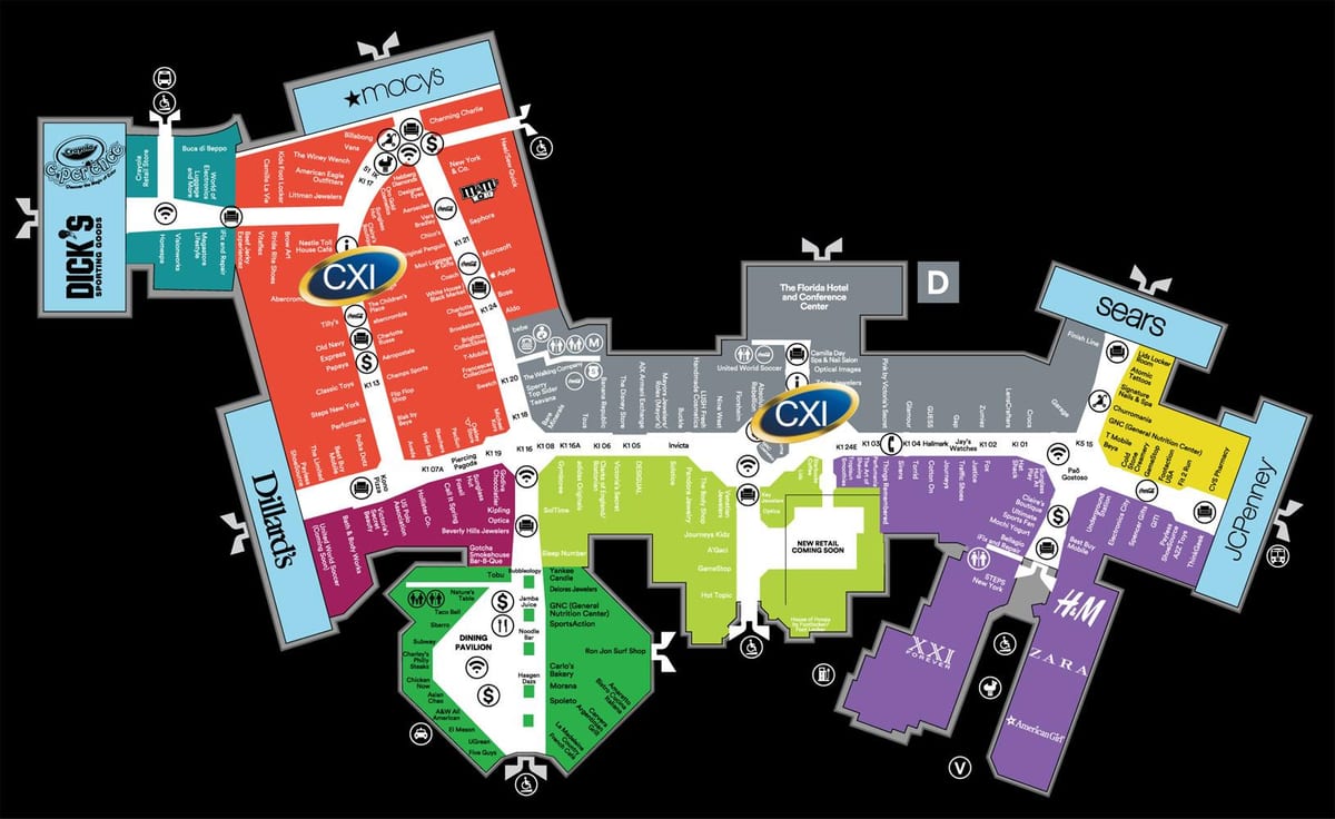 Florida mall Orlando mappa