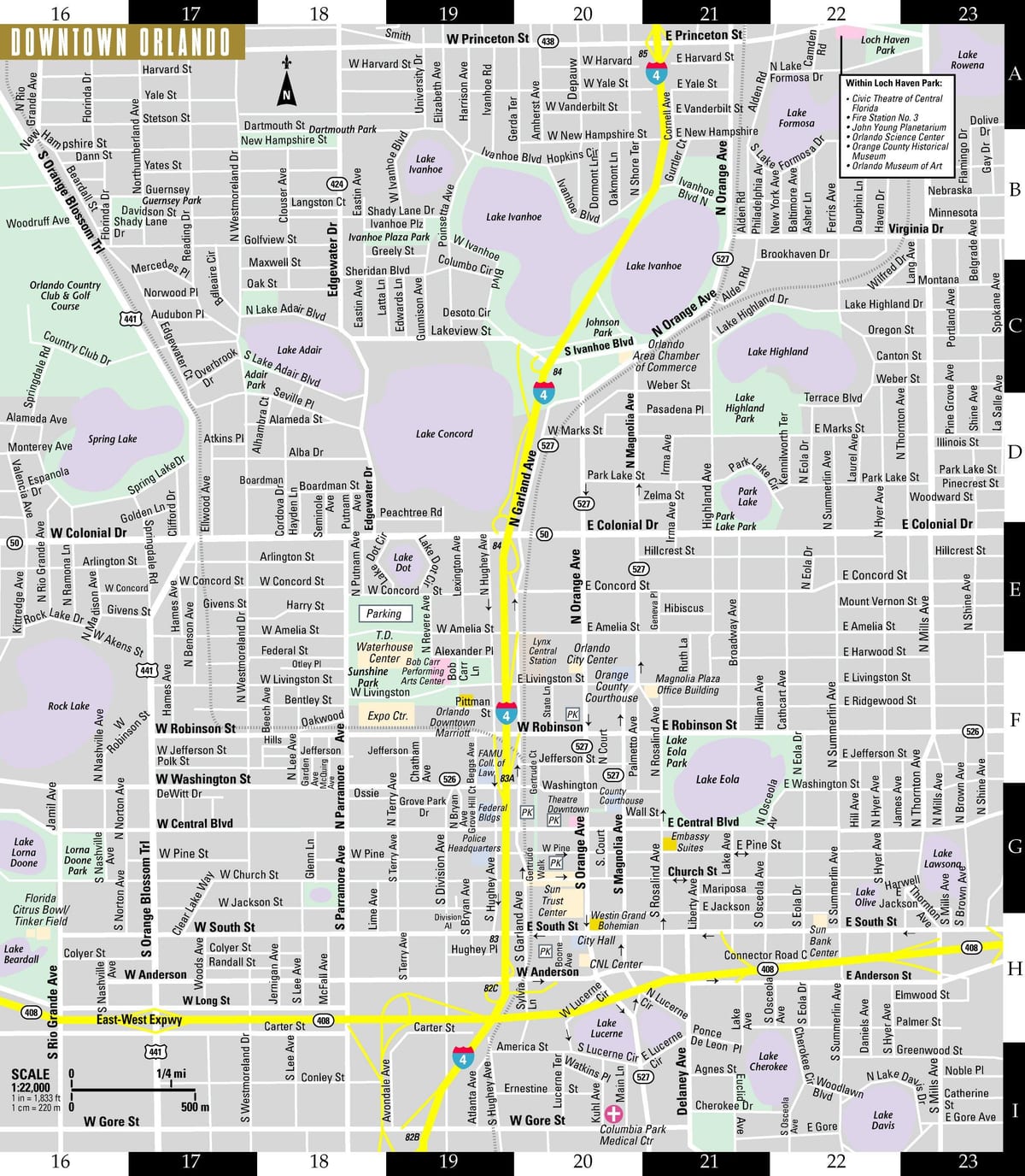mappa stradale di Orlando
