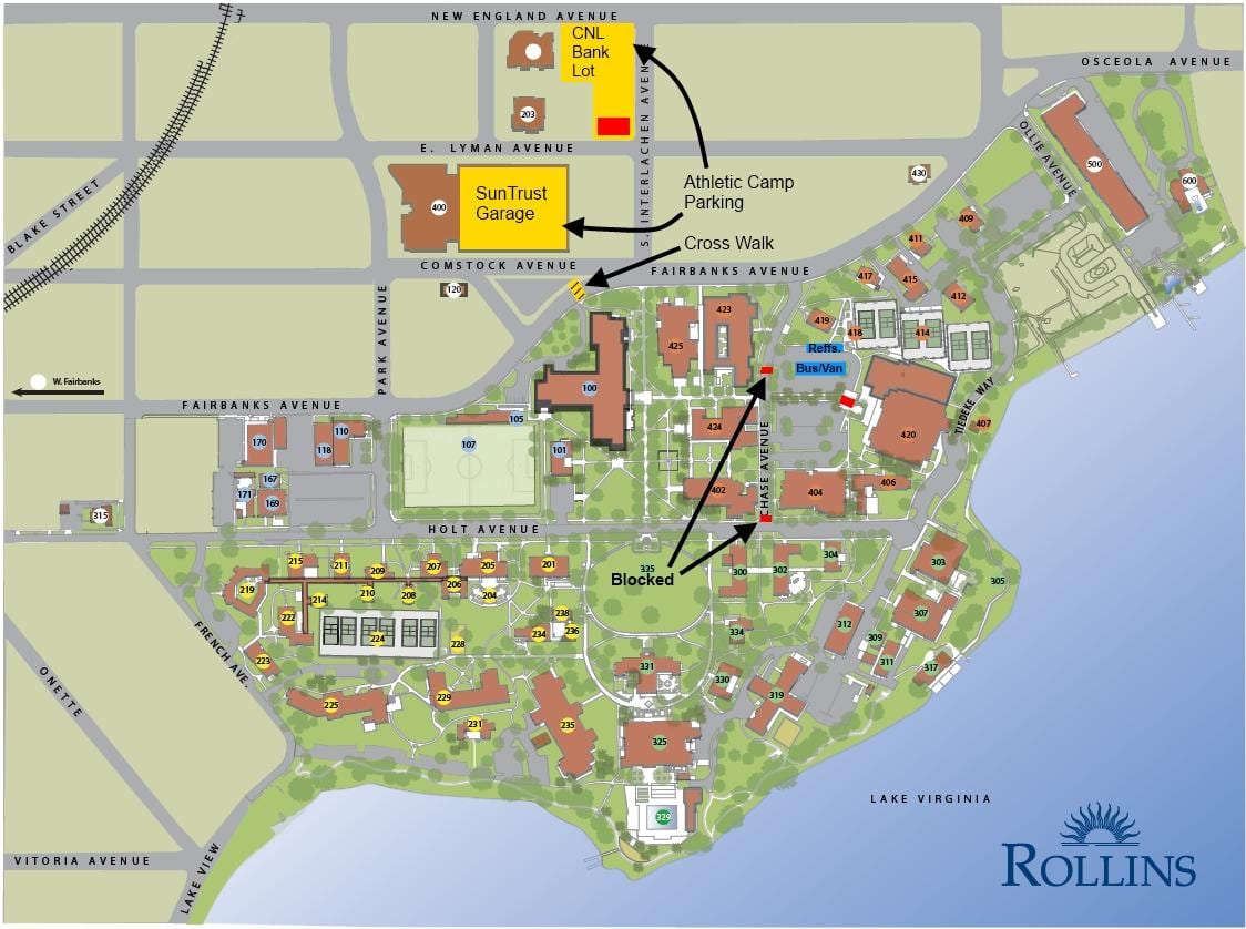 mappa del Rollins college