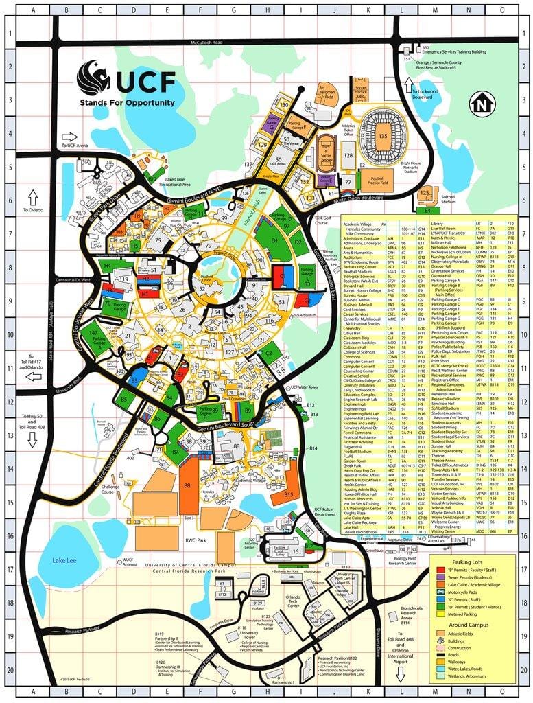 mappa della university of central Florida