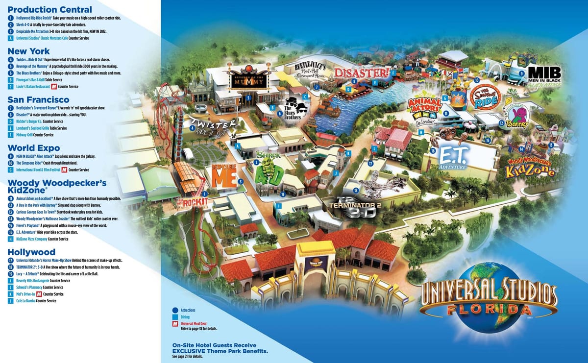 Universal Orlando mappa del parco