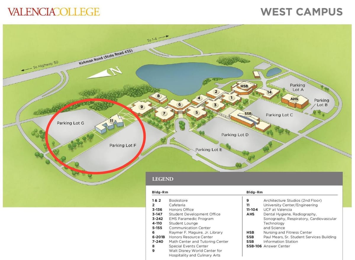 Valencia college west campus mappa
